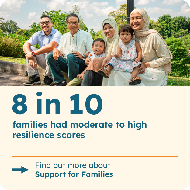 8 in 10 families had moderate to high resilience scores